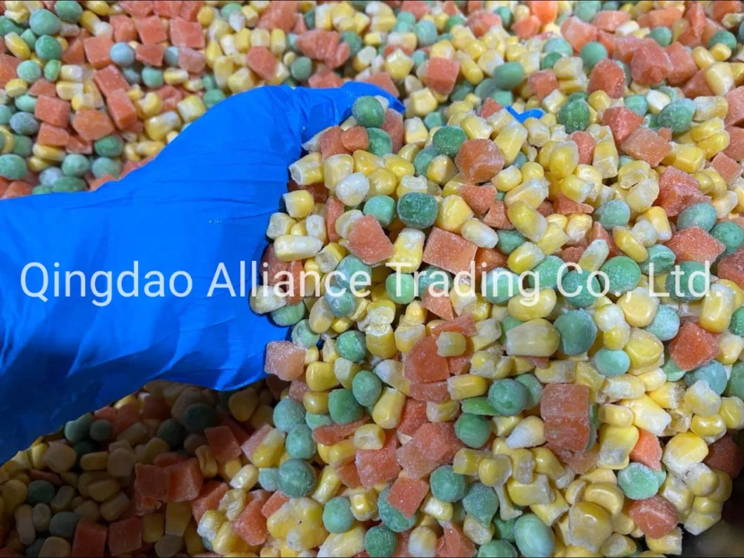 China Frozen Blend Crop Vegetables Frozen Mixed Carrot/Green Peas/ Sweet Corn Kernels Frozen 3 Ways Mixed Vegetables with Kosher Brc Halal Certificates