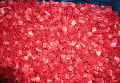 Gefrorene Erdbeeren, gewürfelte gefrorene Früchte, gefrorene Erdbeeren