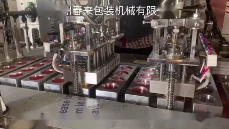 Zhejiang Chunlai passt hochwertige automatische Inline-Kunststoffbecher-Füll- und Verschließmaschine mit intermittierender Bewegung an